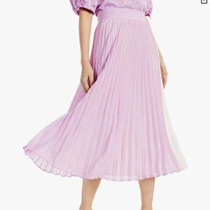 Alfani Womens Purple Tea-Length Accordion Pleat Skirt